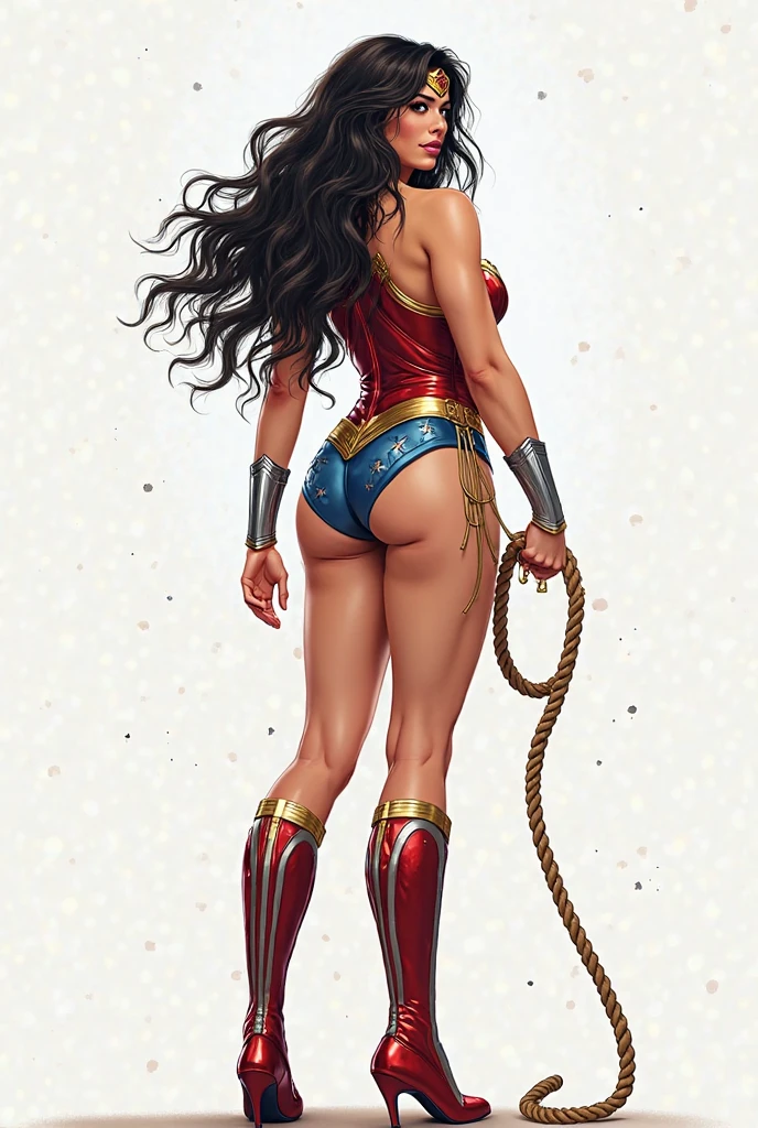 ((She is lost in the middle of a forest, noa selva)), (She's barefoot), ((THE SUPERHEROINE WONDER WOMAN de quatro, dentro da lama)), (((She's terrified))), ((Wearing a thick metal necklace around the neck)), (obra-prima, melhor qualidade) 1.5, 1girl, sozinho, ((She's crying. She's wearing a super tall starry pantieulher-Maravilha, cabelos muito longos, cabelos pretos, cabelo entre os olhos, rabo de cavalo alto, Fechaduras laterais, olhos azuis, Corte inferior do peito, arm guards, Peito Inferior, Olhando para o Viewer, NSFW,camelo,pernas abertalush vermelho,irritado:1.2),(pernas musculosas:1.3),((Shibari, arms behind back:1.4,corda da virilha:1.4)),((rope restraint)),(sentado:1.2),(Sexo:1.4),(virilha cortada para fora:1.5), full maid costume.