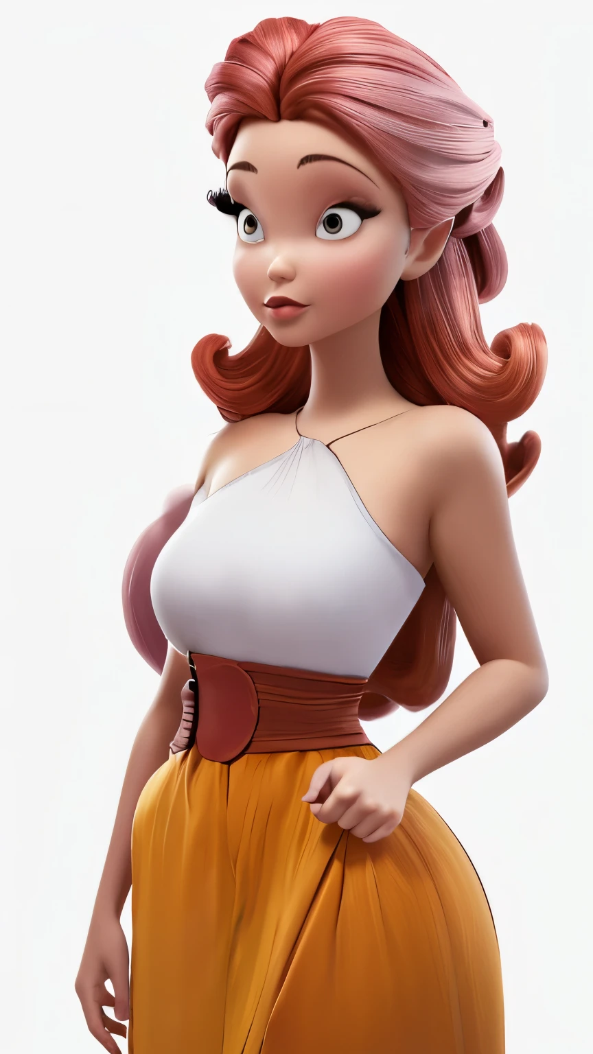 (1 girl, Alone, Masterpiece, 4k, Best Quality:1.2, (cowboy shot), Best Quality:1.2, good hands, showy, (perfect hands, perfect anatomy)),
utaop, headphones,blush, White dress, fur over one, red and white hair, multicolor fur, High average,
((medium breasts, big hips, looking at the viewer)),
((simple background, White background)),