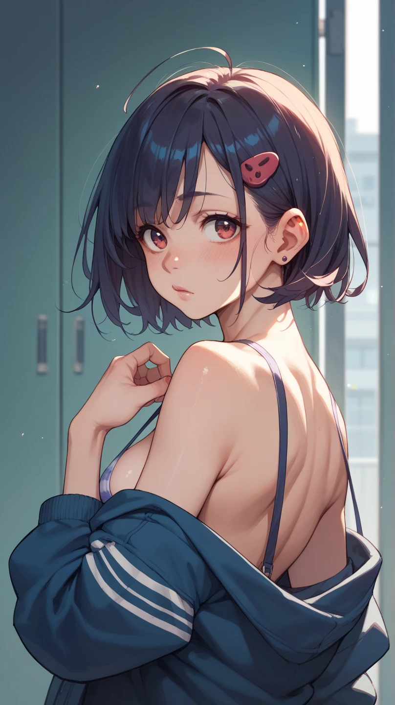 nsfw:1.2,1 Girl, alone, colorful, Realistic Skin, Attractive eyes, (18-year-old:1.2), student, beautiful, cute, (Perfect body:1.2), (Realistic anatomy:1.2), Japanese Idols, (K-POPアイドル:1.2), Realistic photos, RAW Photos, 4K, Fujiflim, Film Grain, (Cinema Lighting:1.4), Ray Tracing, (perfect stop temporarily:1.2), Hyper Detail, finely, Intricate details, Dolby Vision, stop temporarily,(((Very white skin、It has a white-like transparency、Wearing a small tank top、biologically correct stop temporarily、Casual stop temporarily that reveals panties、place your hands on the floor behind you、Wear plain white cotton side-string thongs with no embellishments,Focused gaze、Embarrassed face、Blushing:1.5、areola is a beautiful pink color、Sitting cross-legged、Huge Breasts:1.2))),High leg panties,pubic hair,Put your panties aside,(((下着の薄い素材をfinely描写、Detailed depiction of wrinkles in underwear、Detailed depiction of the pubic bulge、Detailed beautiful eye description)))、Long nipples、vagina、SEX、penis、Strong man