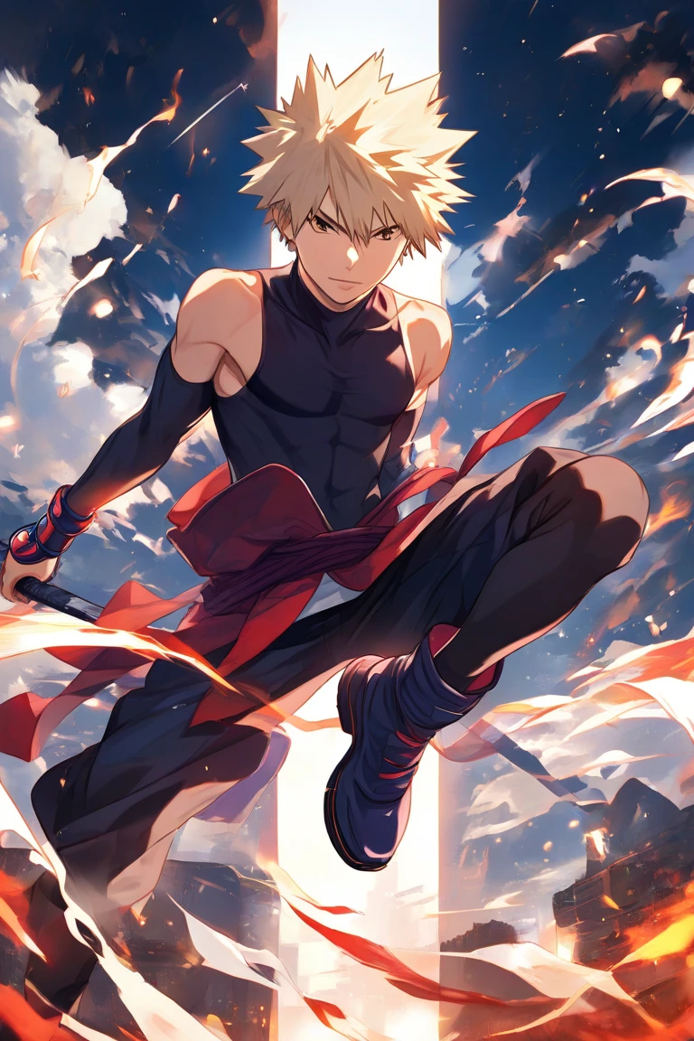 one boy,cool boy, young boy,male body,macho, blond hair,blue eyes, red jockstrap,topless, sweat steam, embarrassed,blush,parted lips, kneeling,arms behind head, full body, bondage,bdsm, collar,rope,chain, crowed stage,stage.Exposed , curved (erect, leaking), white