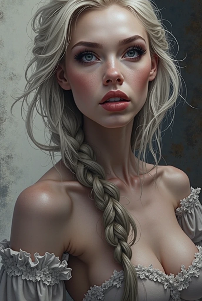 beautiful detailed woman, 1girl, beautiful detailed eyes, beautiful detailed lips, extremely detailed eyes and face, long eyelashes, classical oil painting, by masamune shirow, by William-tae Kim, dramatic lighting, dramatic color palette, chiaroscuro lighting, cinematic composition, photorealistic, 8k, best quality, masterpiece, ultra-detailed, realistic, vivid colors, sharp focus, physically-based rendering, professional