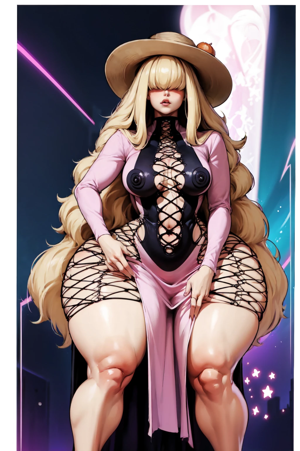 closeup of a sexy girl with her blonde hair covering her face, image of sexy girl full body, girl with long blonde hair, girl with her blonde hair covering her eyes, sexy girl with her eyes under her hair, anime style image of a horned woman dressed in leather pink, girl wearing a sexy pink leather dress, girl in pink lingerie, girl with two pink pointed horns, girl with two pink horns and a pink cape, beautiful succubus, girl in a provocative position, succubus, extremely detailed artgerm, lady in red armor, high definition image, extremely detailed anime image, anime style image