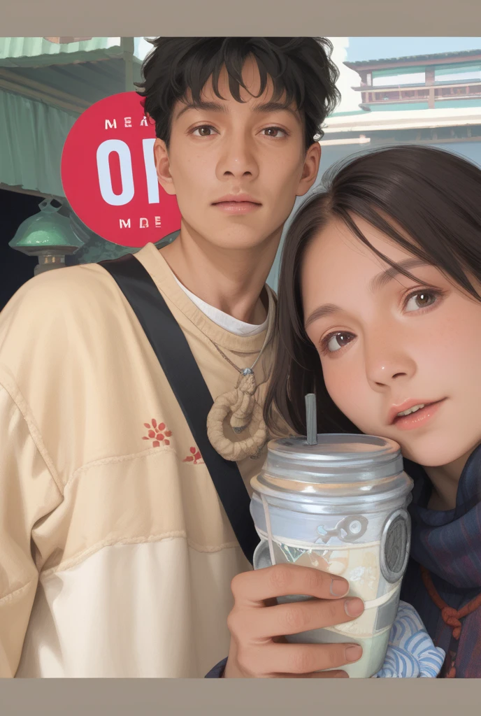 there is a man and woman taking a selfie with a starbucks cup, drinking a strawberry iced latte, starbucks, 🤬 🤮 💕 🎀, ruan jia and brom, in a coffee shop, 😭 🤮 💕 🎀, 8k selfie photograph, ruan jia and fenghua zhong, tyler edlin and natasha tan, 😭🤮 💔