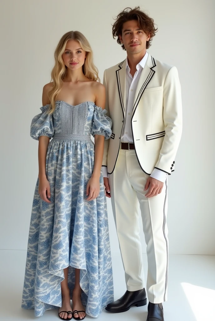 (photographie de couple),(Realistic style),(homme et femme),(relation amoureuse),(expression de tendresse),(sincere emotion),(Romantic decoration),(natural beauty),(softlighting),(fond artistique),(Intimate scene),(nuances de couleurs chaudes),(Attention to detail),(Natural and relaxed pose),(premier quality),(Captivating realism), (Young blonde woman with curly blonde hair, grand sourire, grosse poitrine, Flawless face, perfection, An elegant woman in a beautiful wedding dress), (Detailed model, 300mm, f/2.8, 4k, plan large portrait, Park background, volumeric lighting, photographie artistique, mains parfaites, Detailed hands, visage parfait, corps parfait avec courbes)
