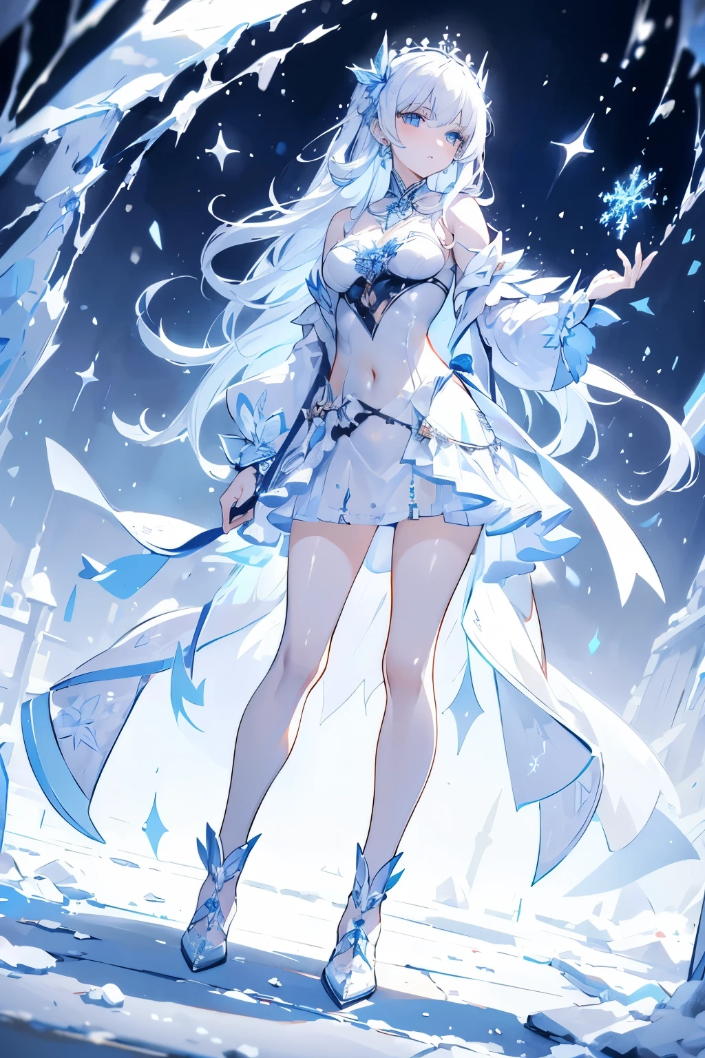 Hollow,Revealing the navel and snow-white skin