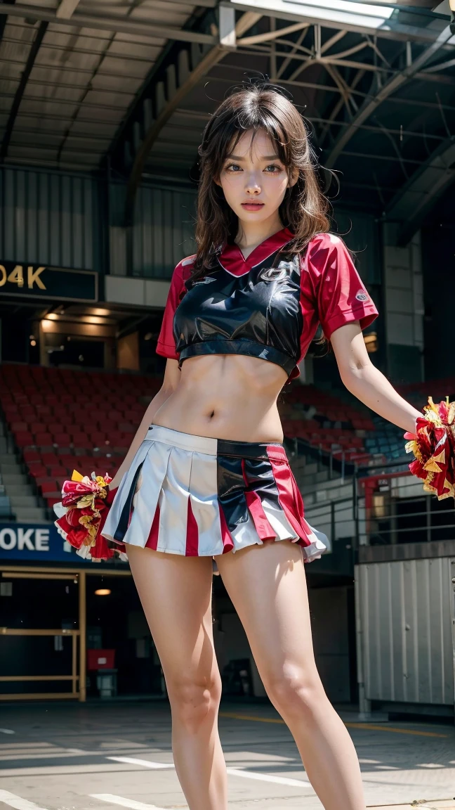 (NSFW), 1womanl, Solo, 24 year old, (cute face), (Ideal ratio body proportions), ((cheerleaders)), a miniskirt, skirt rift, up skirt, panties focus, The costume is sheer, A smile, Wet, short-hair, Dark hair, small tits, A slender, Small buttocks, Skinny Legs, surrealism, Cinematic lighting, depth of fields, One-person viewpoint, F/1.8, 135 mm, nffsw, masutepiece, ccurate, Anatomically correct, Textured skin, Super Detail, high details, High quality, awardwinning, Best Quality, hight resolution, 8K