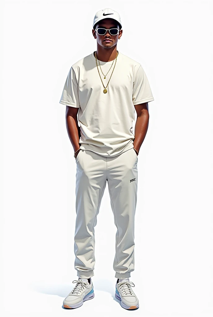 A cream colored sportswear set design for men