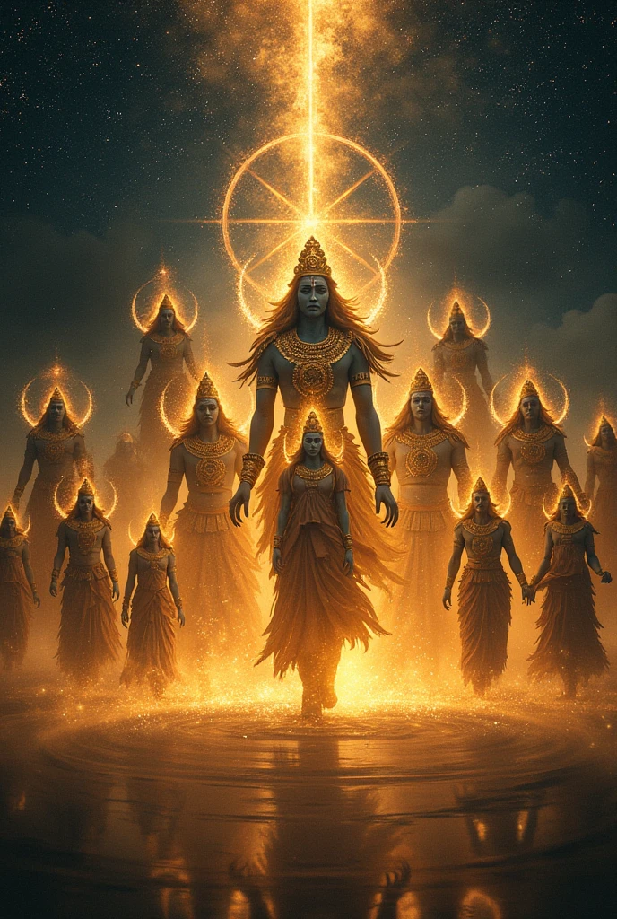 Creat a animated image of number of male jinns