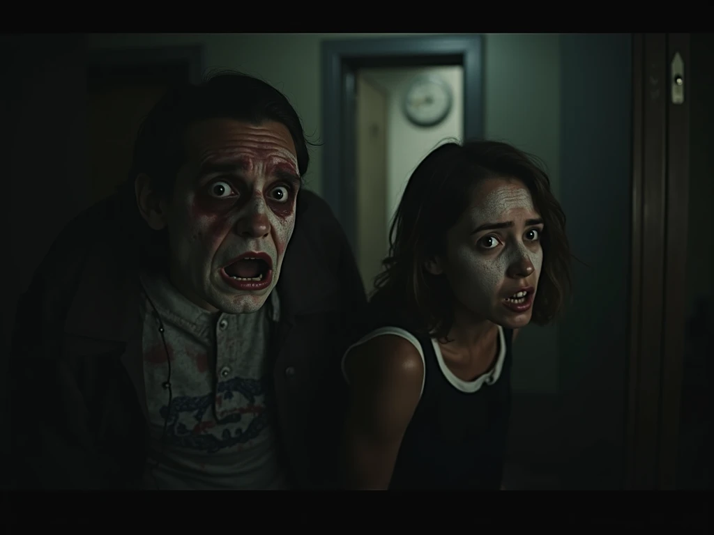 An American couple hid in the bedroom and screamed because they were afraid of zombies