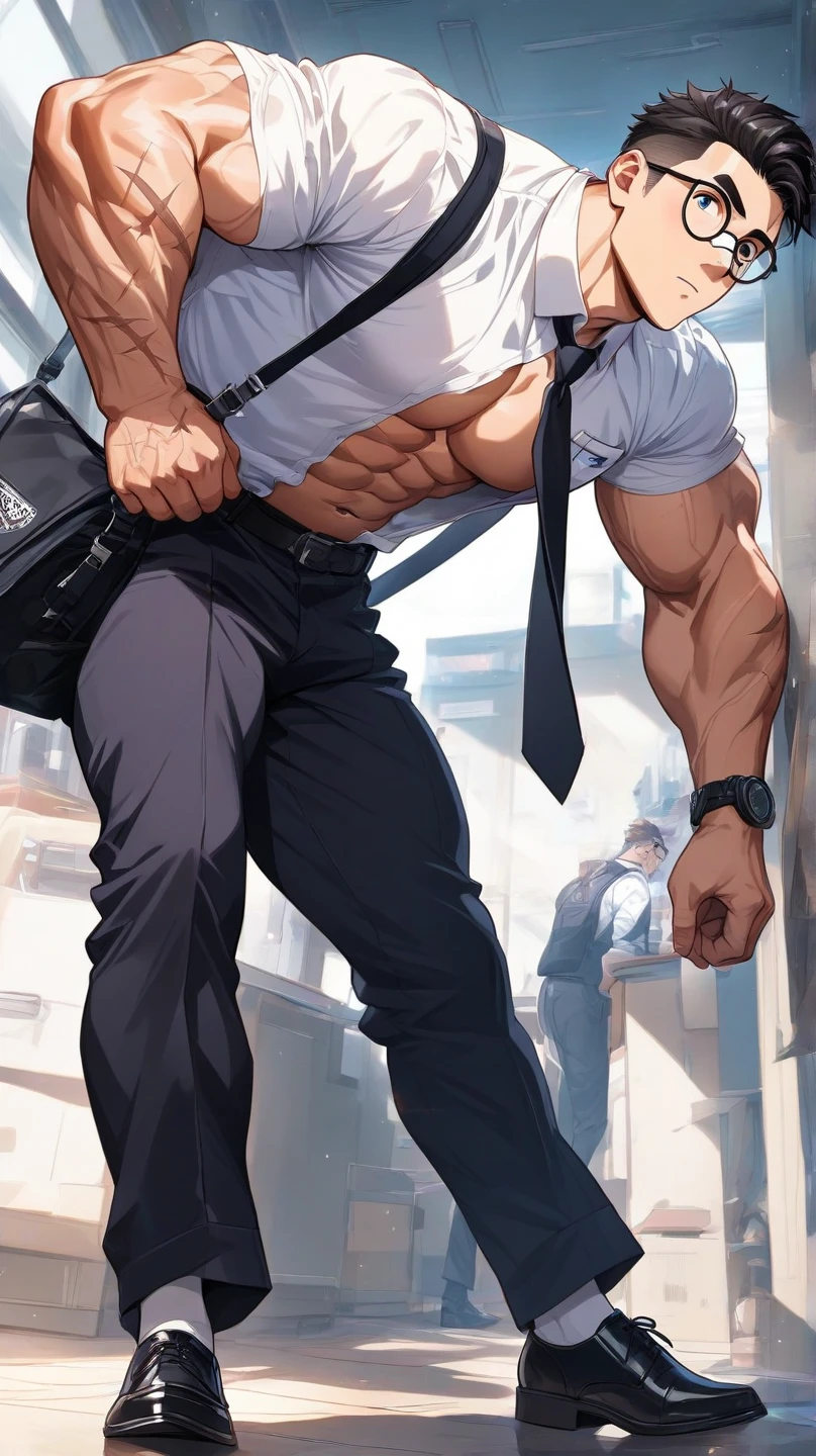 masterpiece, best quality, face, natural eyes, 1man, european, big feet, black socks, full body, a man in police uniform , large bulge, long legs, looking at viewer, 30 years old, muscled and mature, short haircut, sitting with legs streched, police car, open chest, shirt button undone, blue eyes, flush, organism, face covered with white fluids, sweating, tight cloth, erecting