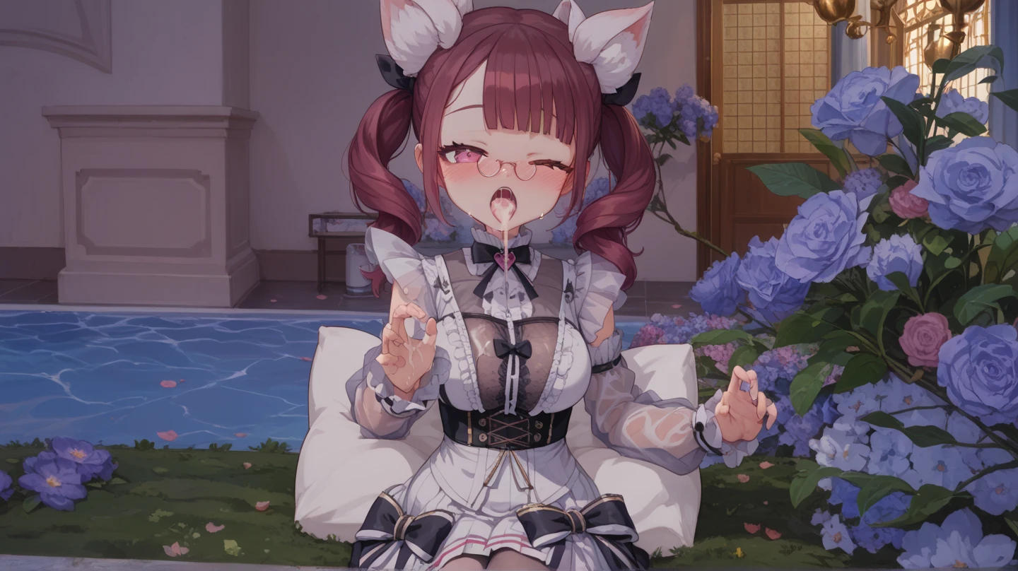 Dark color depiction、(masterpiece, highest quality:1.2), alone, One girl, umpd gold ship, pillbox hat, Red dress,No sleeve, White Pantyhose, boots, Horse tail, blush、in the forest、(Huge breasts:1.2)、Close your eyes and scream、Spread your legs、Thick white love juice、Drip a large amount of love juice、Clothes are see-through、Underwear wedgie、Low - Angle、Nipples are visible、squat、、Kindergarteners、、、、、sexual behavior、Pussy、Penis insertion、Sex、Masturbation、masturbation behavior、Dildo insertion