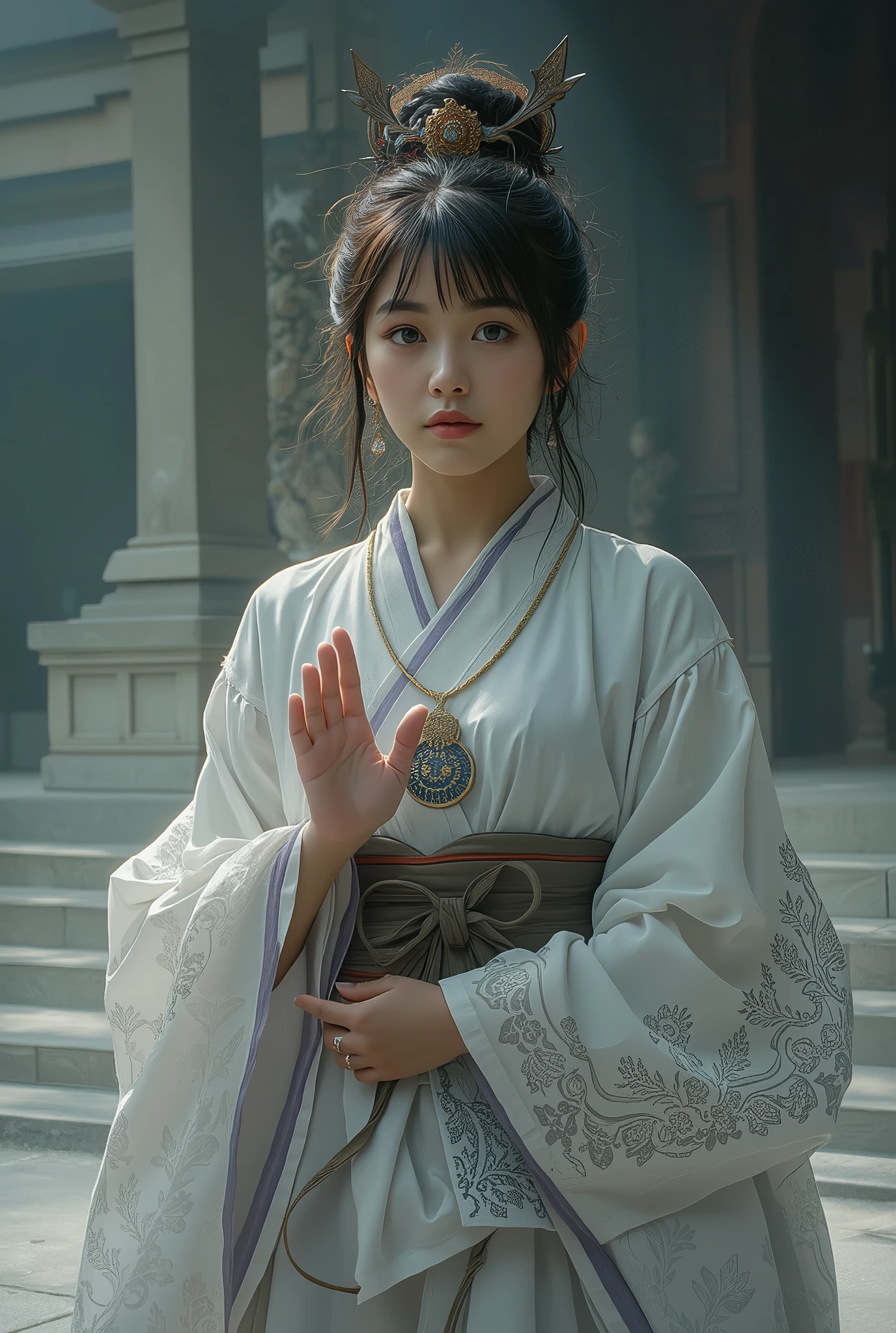 (1 girl:1.3),solo,__Body parts__,, official art, Unity 8K Wallpaper, Super Detail, beautiful and aesthetic, beautiful, masterpiece, best quality,fantastic atmosphere, Calm Palette, calm atmosphere, Soft Shaded,, Shrine maiden, incantation, Amulet User , Shrine maidenの務め,