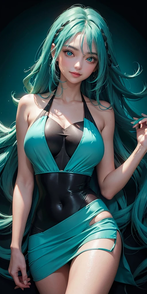 hyper realism, ultra resolution, HDR, 8k, super detailed, redhead woman, 25 years old, full breasts, medium hips, long green hair, wet skin, transparent white corset, lying on the beach, blue eyes, 8k resolution