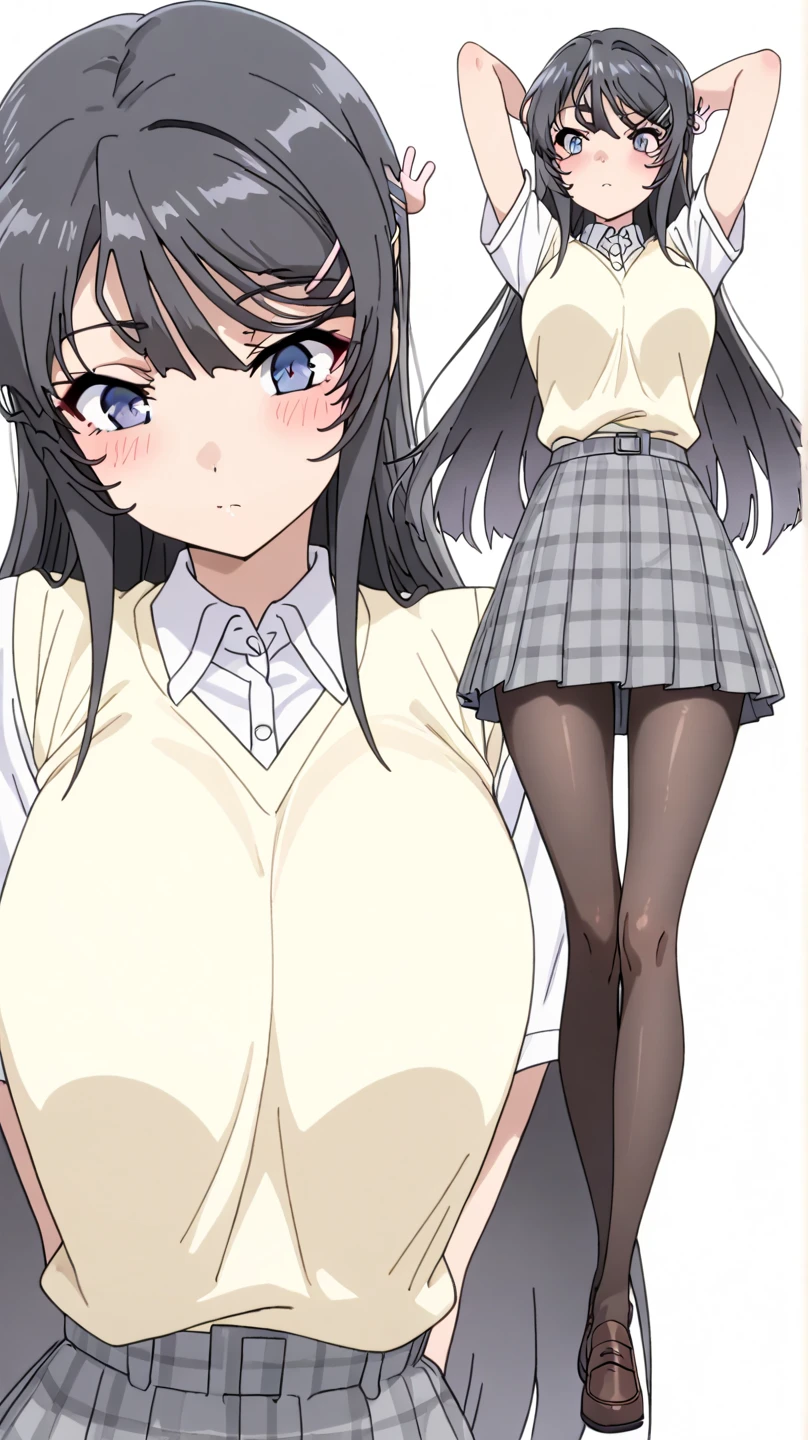 ((Highest quality)), ((masterpiece)), (detailed), One person, sexy,非常にdetailed, Perfect Face, Perfect body, Huge breasts, Very big ass, Straight hair、Beautiful woman,Black-haired、Japaneseの女性、 smile, Hata, Glowing Skin、From below, Huge breasts, Side bust , Thighs, Cleavage, Spread your legs, ((JK clothing)),No underwear,((detailedな女性器:2.0)),((Exposed breasts from the side:1.9)),(Wet blouse:1.3),(Japanese),Nipples are visible