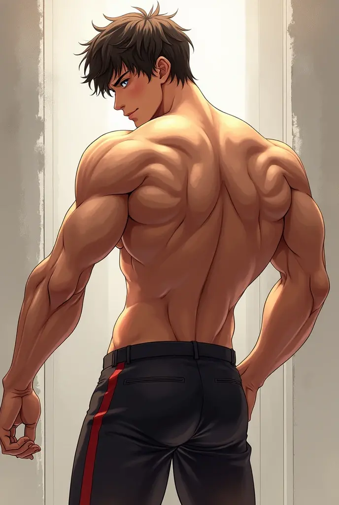 Sexy anime man with big ass and muscular 