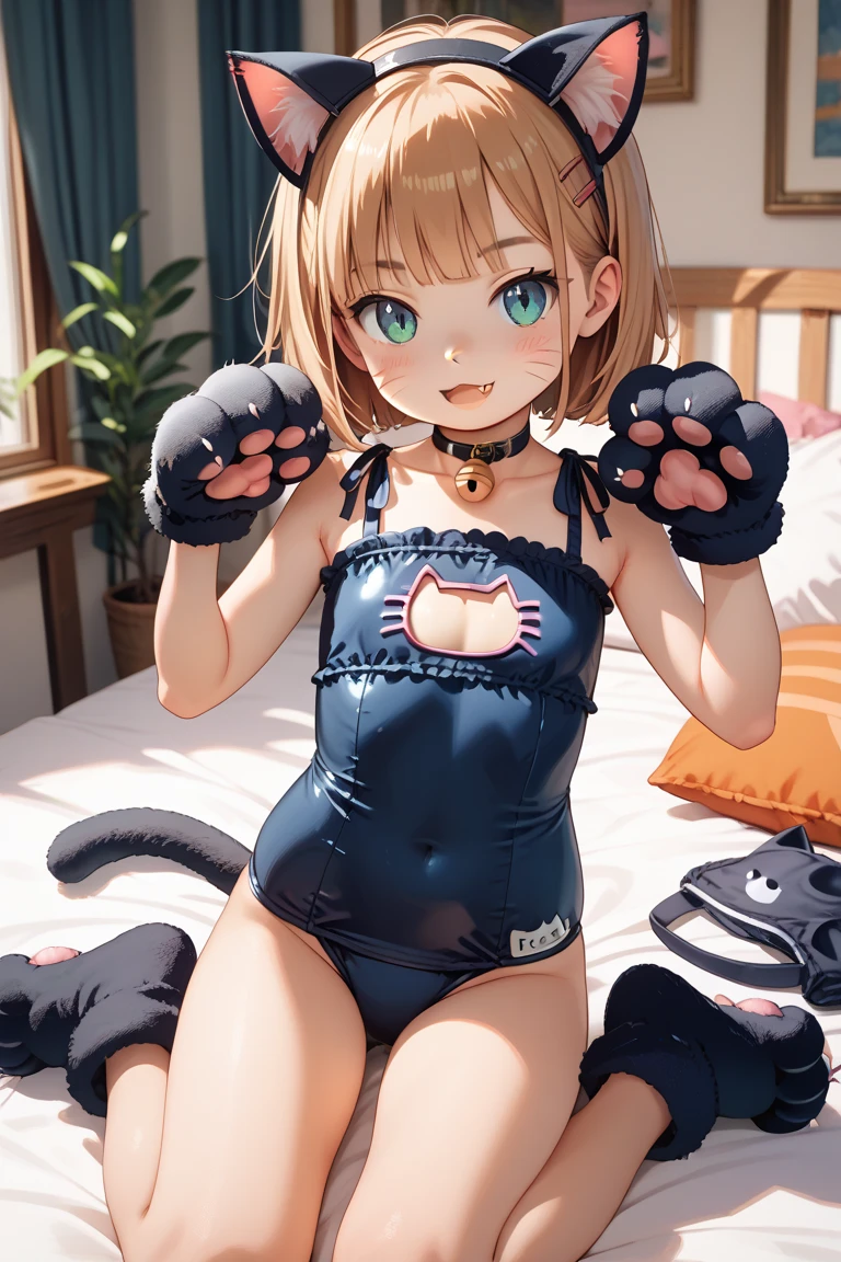 Very big head, Super big head, Cat ear doll, Blonde, Nendoroid, Swimsuit