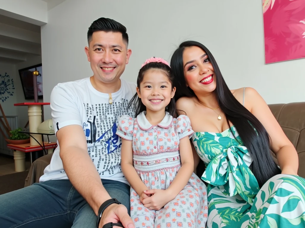 There is a man and a woman next to a girl, Happy family, portrait of family of three, In Sao Paulo, divertindo-se, Directed by: Robbie Trevino, Family photo, Directed by: Sam Dillemans, Valentina Embaralhamento, sao paulo, Directed by: Juan O'Gorman, family portrait, Alanis Guillen, 🤬 🤮 💕 🎀