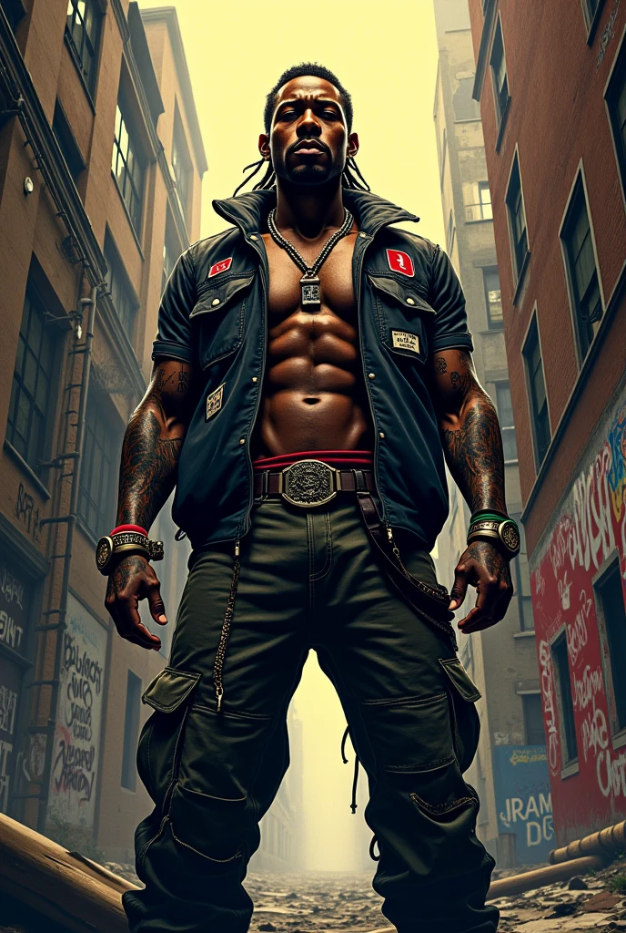 Black man with a revolver in City of God
