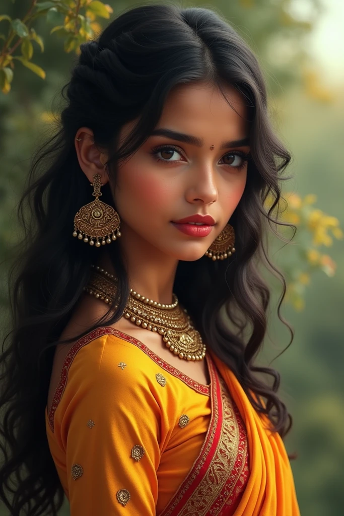 young Indian girl, 18-year-old,  gentle sun lighting on face , village mood , old cloths about to get ripped , village girl vibe, intricate facial details, full body picture, wears crown, necklace and jewels, cinimatic pose flawless complexion, top-notch 3D rendering, hyper-realistic, shot on Indian road. photorealistic digital art trending on Artstation 8k HD high definition detailed realistic, detailed, skin texture, hyper detailed, realistic skin texture, armature, best quality, ultra high res, (photorealistic:1.4),, high resolution, detailed, raw photo, 400 camera f1.6 lens rich colors hyper realistic lifelike texture dramatic lighting unrealengine trending on artstation cinestill 800