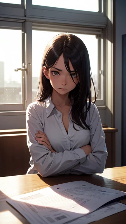 A patient women with a very sad and crying expression on her face 