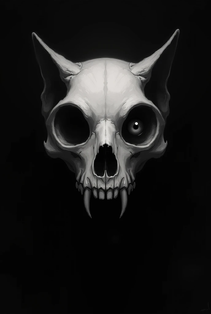 a terrifying cryptid feline creature, skeletal and emaciated, with a menacing skull-like visage, ominous and unsettling, dark horror-themed atmosphere, moody chiaroscuro lighting, muted color palette, extreme realism, hyper-detailed, cinematic composition, intricate textures
