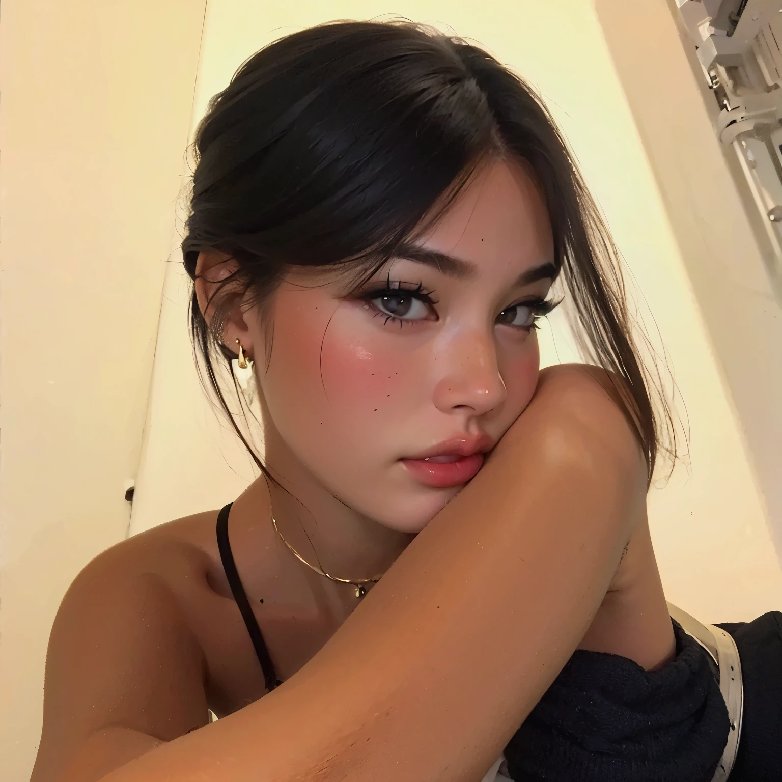 a close up of a woman with a cell phone to her ear, asian features, beautiful south korean woman, gorgeous young korean woman, beautiful asian girl, gorgeous chinese model, korean girl, asian beautiful face, beautiful young korean woman, beautiful asian woman, an asian woman, korean woman, chinese girl, asian face, asian girl with long hair, young cute wan asian face