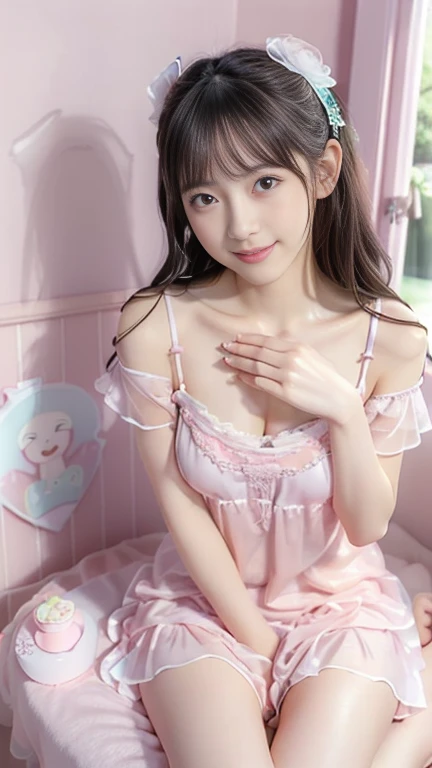 1womanl, up of face, mideum breasts, light brown hair, Blunt bangs, hair behind ear, hair over shoulder, Long hair, slender body shape, Ultra Fine Face, Thin face, Delicate lips, Beautiful eyes, thin blush, eyes are light brown, perfect glossy skin, flawless skin, Glistening sweat,View here, Ultra-thin hands, Ultra-fine fingers, best ratio four finger and one thumb, (realisitic:1.3), Finger Extensions, See-through white blouse. White beret,, Broad-leaved forest, One-person viewpoint, Fuji Film, F/1.2, 8K, masutepiece, nffsw, Super Detail, High quality, Best Quality, hight resolution,