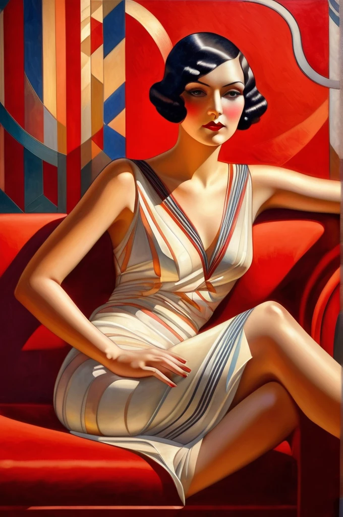 Retro vintage art print, sexy, glamorous pin-up girl wearing a sailors hat, bikini, A painting of a woman wife ((golden ratio}} laying on the sofa after a long night on the town, a sensual painting, a Beautiful expressive painting, malcolm liepke painting, glossy painting, beautiful digital painting, digital art painting, Fine paintings, monochromatic. malcolm liepke oil painting, impressionist painting.Spread your legs apart, beautiful and delicate face, fair skin