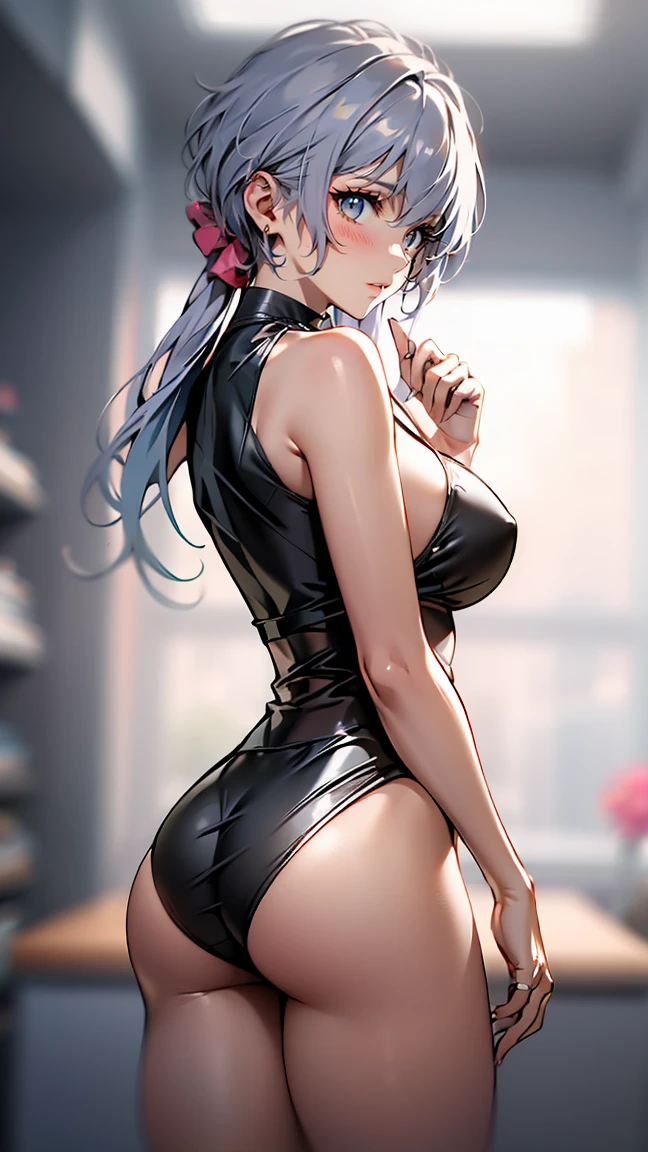 A high school girl has a penis inserted by a man、Big Breasts、ponytail、Gray Hair、Big Butt、naked、blush、Sweat dripping all over my body、Facing forward、pole dance、Leg spread