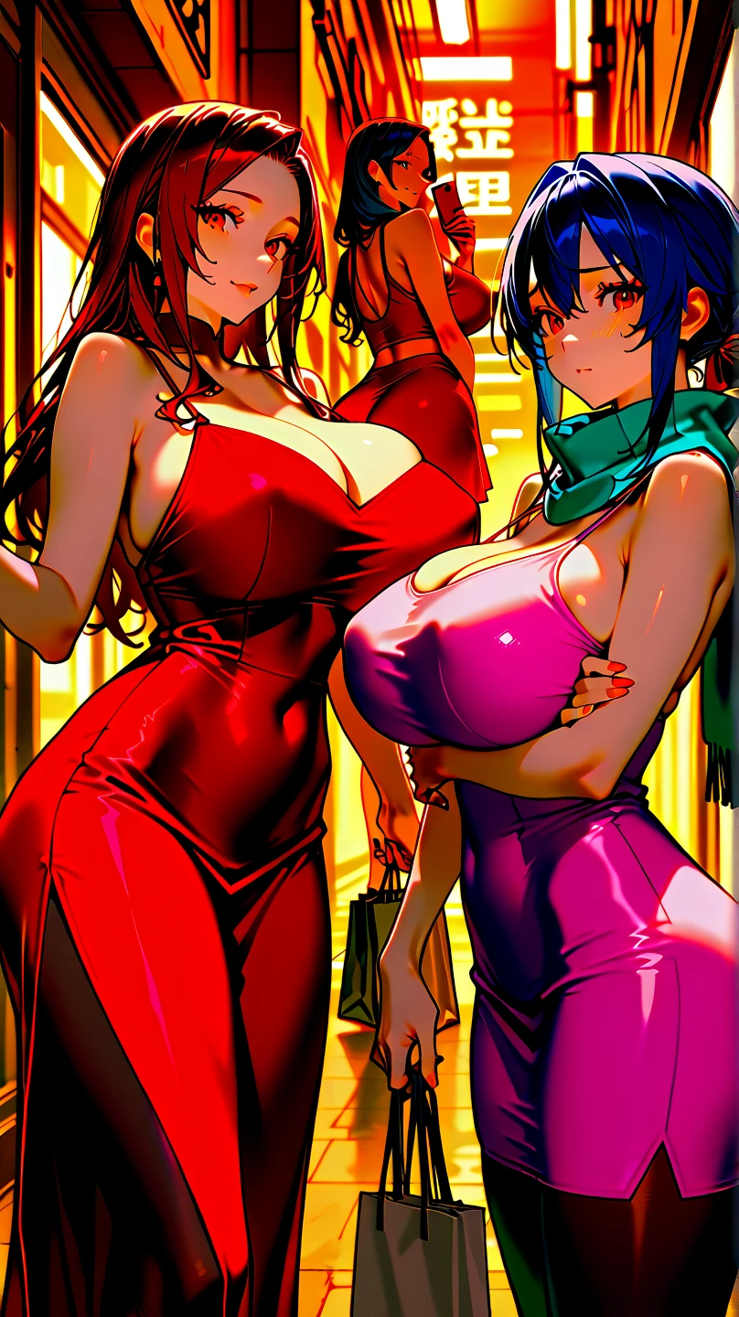 Young beautiful woman,(Highest quality,Extremely detailed depiction,Incredibly absurd high resolution,Anatomically accurate depiction,Curvy Legs),(Glowing Skin,Shiny skin,Sweat),(Fashion Model:1.3,High gloss latex dress,Luxury accessories,Earrings,necklace,Bracelet),eyelash,Flashy makeup,Pink Eyes,There is cleavage in the chest,Glossy Red Lips,Shadowed face,A seductive smile,whole body,(Walking pose:1.5,)background:Fashion show runway:1.5