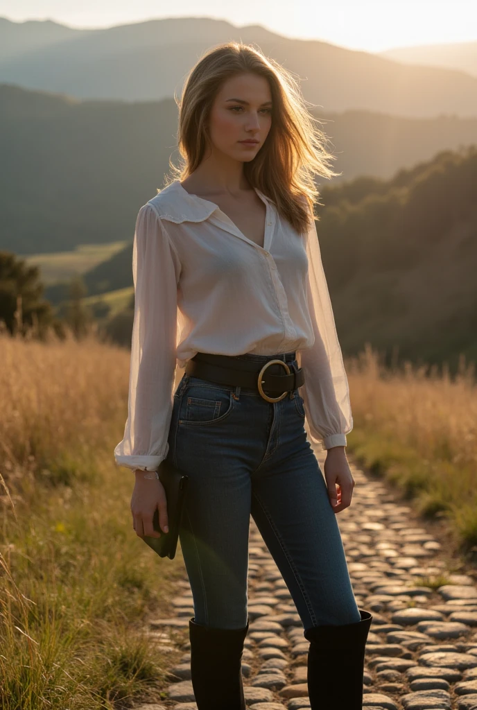 profesional, (Foto 4k:1.1) por (Jeremy Lipking:0.3), (Dittmann Anna:0.3), (Marca ariana:0.3), (foco nítido:1.3), High detail, Vistiendo (Camisa escotada:1.2), Hermosa cara detallada, Ojos color avellana, cabello largo y rubio, (Mujer joven atractiva:1.3), (seductor:1.1), (ruboroso:1.1), Forma del cuerpo con curvas, pechos grandes y redondos grandes, caderas anchas de Thicc, Diosa rubia, Traje ajustado, Vestimenta ajustada, sonriendo seductoramente, cara bonita, Chica perfecta de pelo blanco, Pose satisfecha, Linda sonrisa seductora, hermosa chica rubia, buena joven, beautiful angle, Pose atractiva, Cute little girl, pose sexy, Una hermosa rubia, Imagen de cuerpo entero, cuerpo completo, full body shoot, con falda blanca y botas