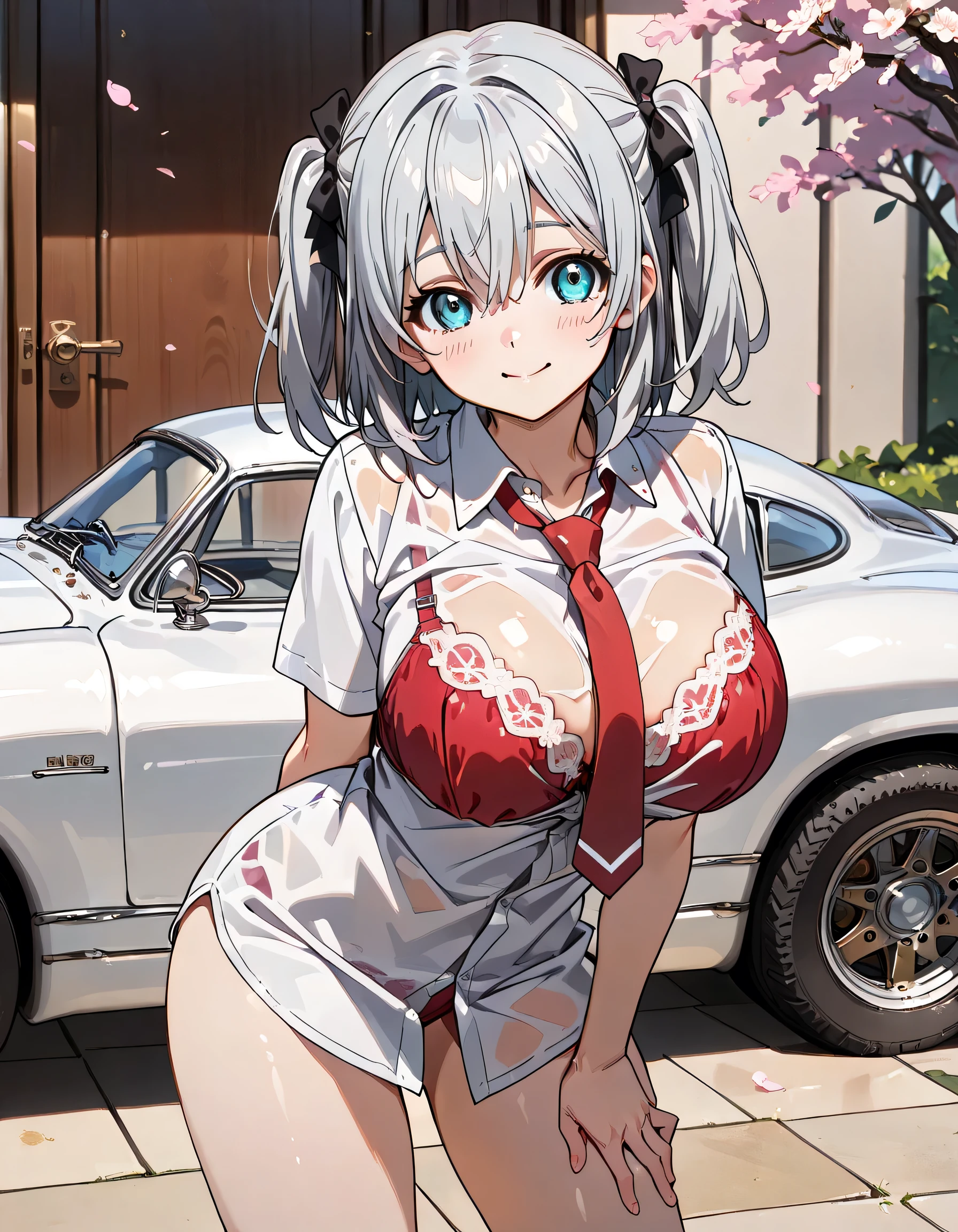 beta, silver hair,blue eyes,Sex, hooligan, waist, legsupms, buttocks, pectorals, Camera from above, Frame from above, the night, Lights, looks at the viewer, ssmile, grin, criminal, laughting, shirt unbuttoned, handsome body(Perfect Anatomy 1.1), medium chest size, bare breasts, madwoman, white shirt, black pant, Tucked-up trousers, red sneakers, vulgar, Erotica, half naked, beautiful breasts, waist, sexy body, hight resolution, 1girl, solo, hairlong, , dangerous,,Confident,superior, naughty, (power \(chainsaw man\),),, Cool anime 8K, Clean and detailed anime art, 4K Manga Wallpapers, Подробный портрет Anime Girl, Anime 4K Style, Anime Art Wallpapers 4K, Anime Art Wallpaper 4K Masterpiece, Gorgeous, Best Quality, unbuttoned shirt, cleavage