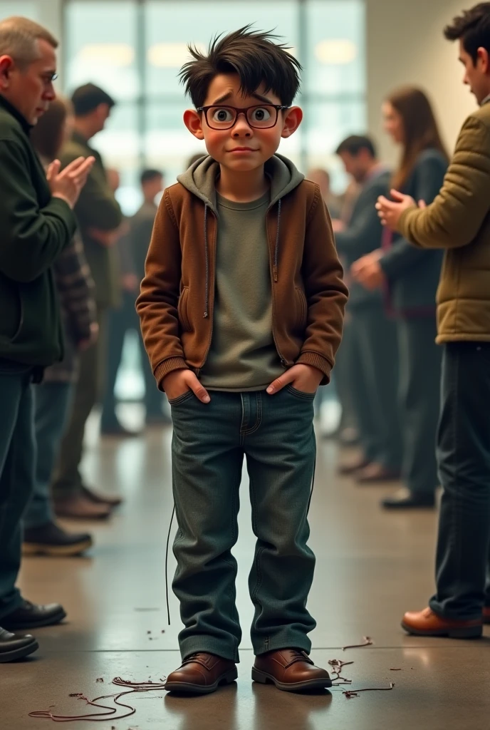 Pair Boy Blue Sweater Green Glasses Black Pants Green Hair Boy Yellow Pants Hair Yellow Sweater White