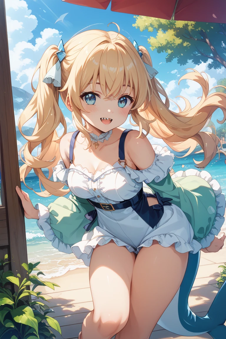 (masterpiece, best quality), best quality, (ultra-detailed), (3heads:1.5), 1girl, (kana anaberal:1.3), masterpiece, best quality, ultra quality, ultra resolution, ultra detail, white light blue top, crop top, ((stomach)), midriff, ((groin)), white and blue skirt, normal ears, shackles, blonde hair, very long hair, wavy hair, sidelocks, yellow eyes, parted lips, open belly, sweat, cute, toned belly, hand on own chest, eyelashes, (25 year old woman:1.3), (masterpiece:1.5), (best quality:1.5), (beautiful detailed), extremely detailed CG, extremely delicate and beautiful, depth of field, (finely detailed face), (perfect details:1.3), (mature female:1.3), wide pelvis, slender, large veiny breast, 16k resolution, highres, high quality, high definition, extremely detailed, masterpiece, blonde hair, long hair, alluring presence, braid, short skirt, close up, big tits, young, hat, hat ribbon,