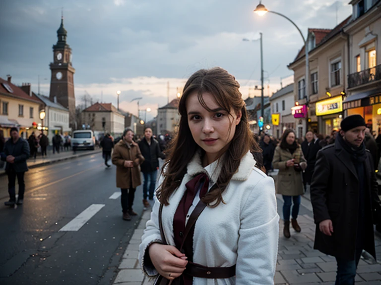 HDR, 8K resolution, intricate detail, sophisticated detail, depth of field, photorealistic, absurd res, medium portrait of 1girl, wearing Cape top, at music festival, live performances, energetic crowd, celebration,   <lora:Kat3Kuray:0.75>