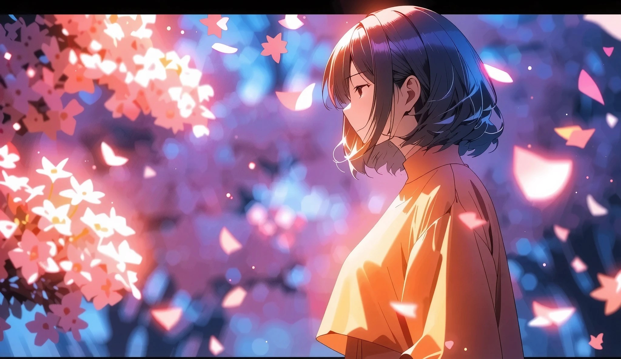 girl, alone, Dorsey , Spring Break,
\ I'm painting with bright colors, Colorful light under the cherry blossoms in full bloom, Look down at the warm scene that conveys the arrival of spring\,
Why don't you draw spring together?, She's for you、 we あなたに春の様な笑顔を差し上げます, we 、Create a premonition of love that develops in the cherry blossom blizzard、You'll be fascinated, As she draws a beautiful picture of cherry blossoms,
screwing the ball into the goal {x} holographic background , Clear and colorful rainbow, {{x}}