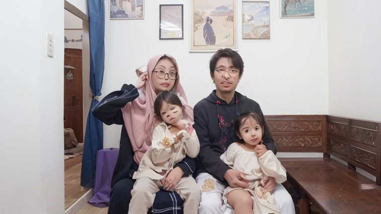 there are three people posing for a picture with a baby, happy family, selfie photo, taken with sony alpha 9, an indonesian family portrait, shot on nikon z9, selfie, taken on go pro hero8, shot with iphone 1 0, taken with canon eos 5 d mark iv, foto, selfie!!!!!, full protrait, old picture, 8k selfie photograph