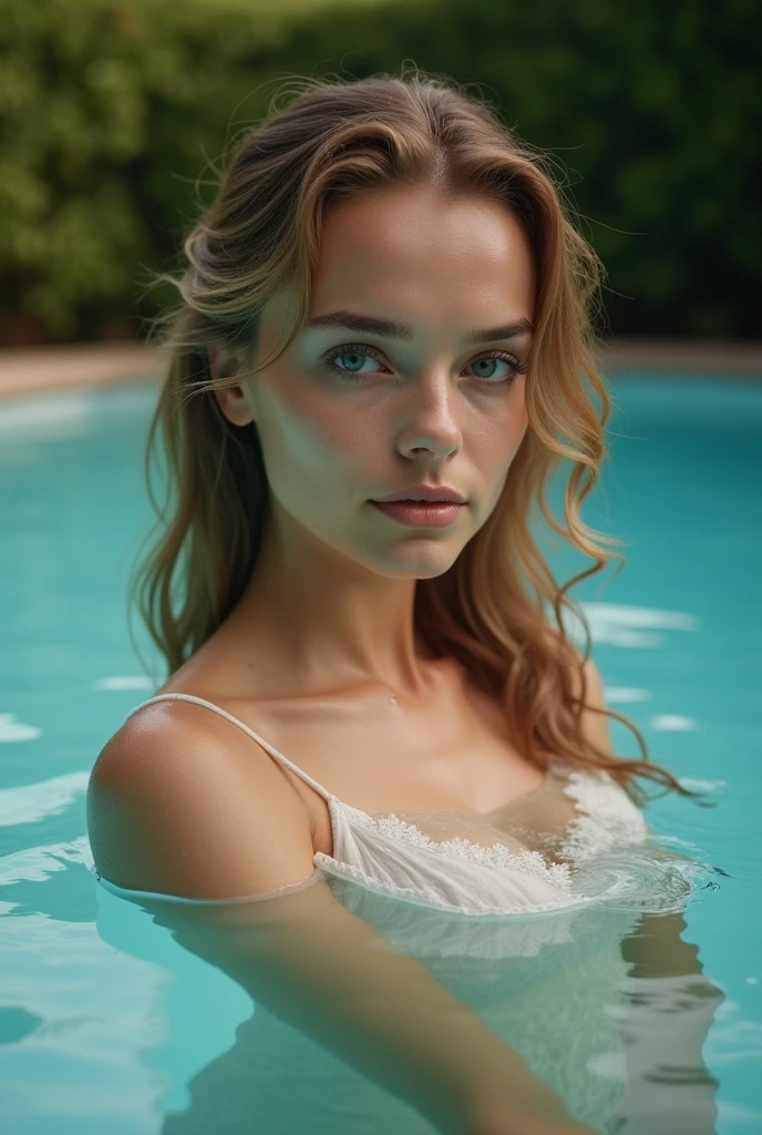 a 20 year old white hot woman swimming nude