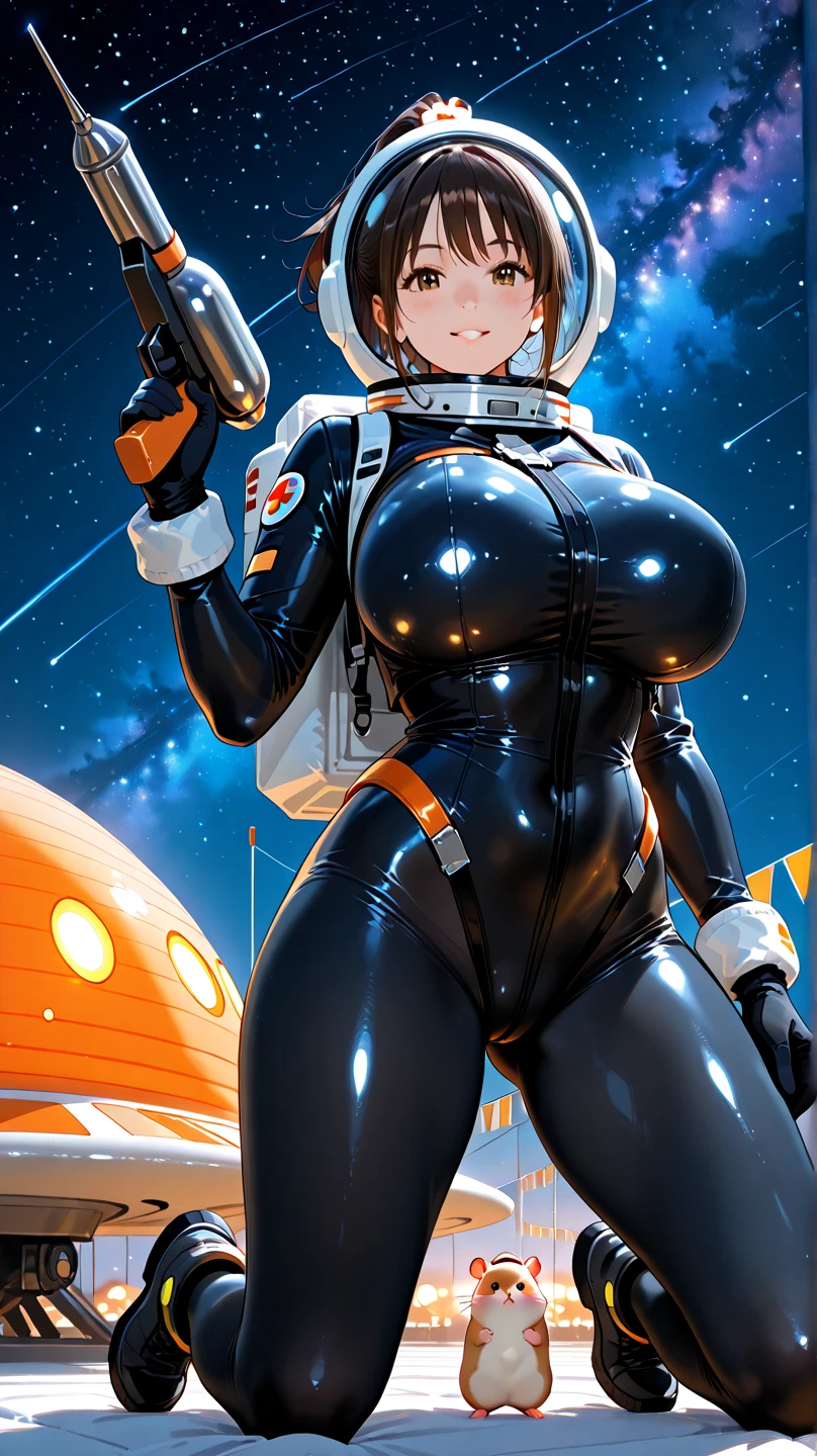 one-girl,(Solo:1.4),Blend polygons,short detailed hair,Solo,Pretty big breasts,Pose for photos in colorful tights and stockings, Levitin jumpsuit, Wear colored tights, Wear colored latex clothing, full body shot of, tight attire, full bodyesbian! Pretty face。Cinema lenses,Global light,Ambiguous scenes。