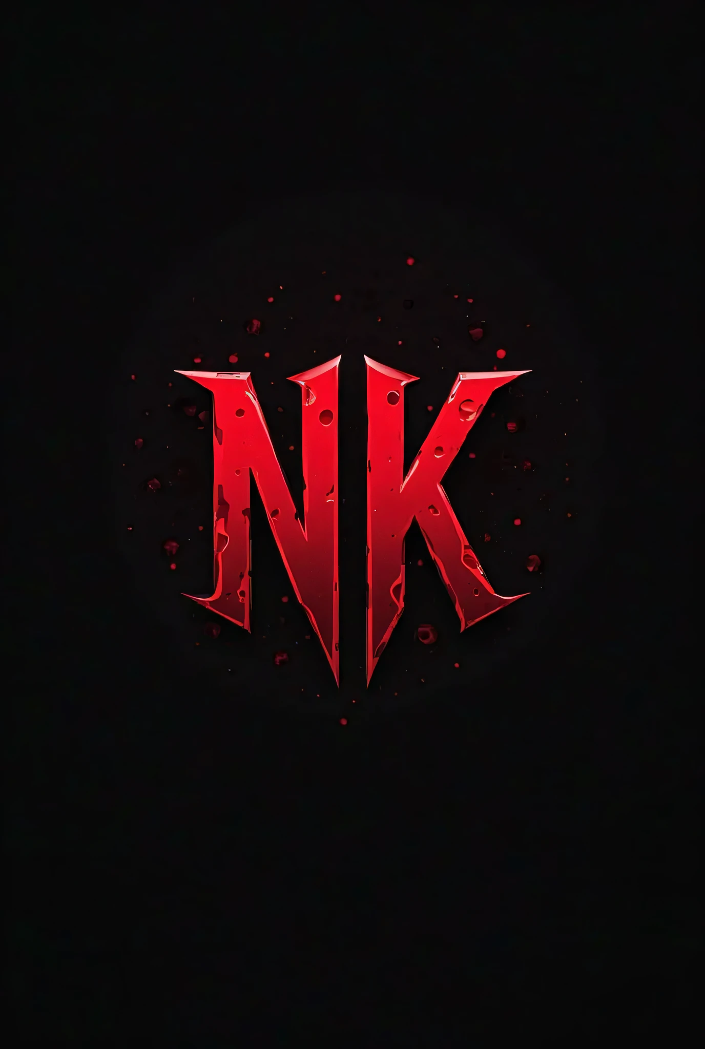 Make a logo with a skull in the background,with Nk written in front in a radical way