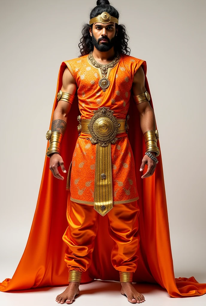 A man dressed in turquoise linen, eyes of fire, shoulders girded with gold, body like turquoise, arms and feet of bronze, hair white