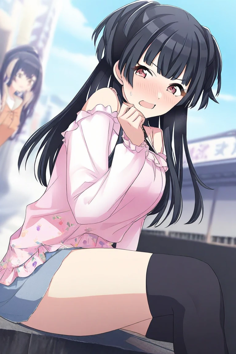 from directly below、spread leg legs、sit、Looking away、Chat with friends、In town、bustling street、cap、Panties、Shoulder bag、mini skirt、Private Server、Girl、Girl、Short、Younger、Baby Face、flat chest、Dynamic Angle、Useless、smile、Both eyes open、Voyeur style
