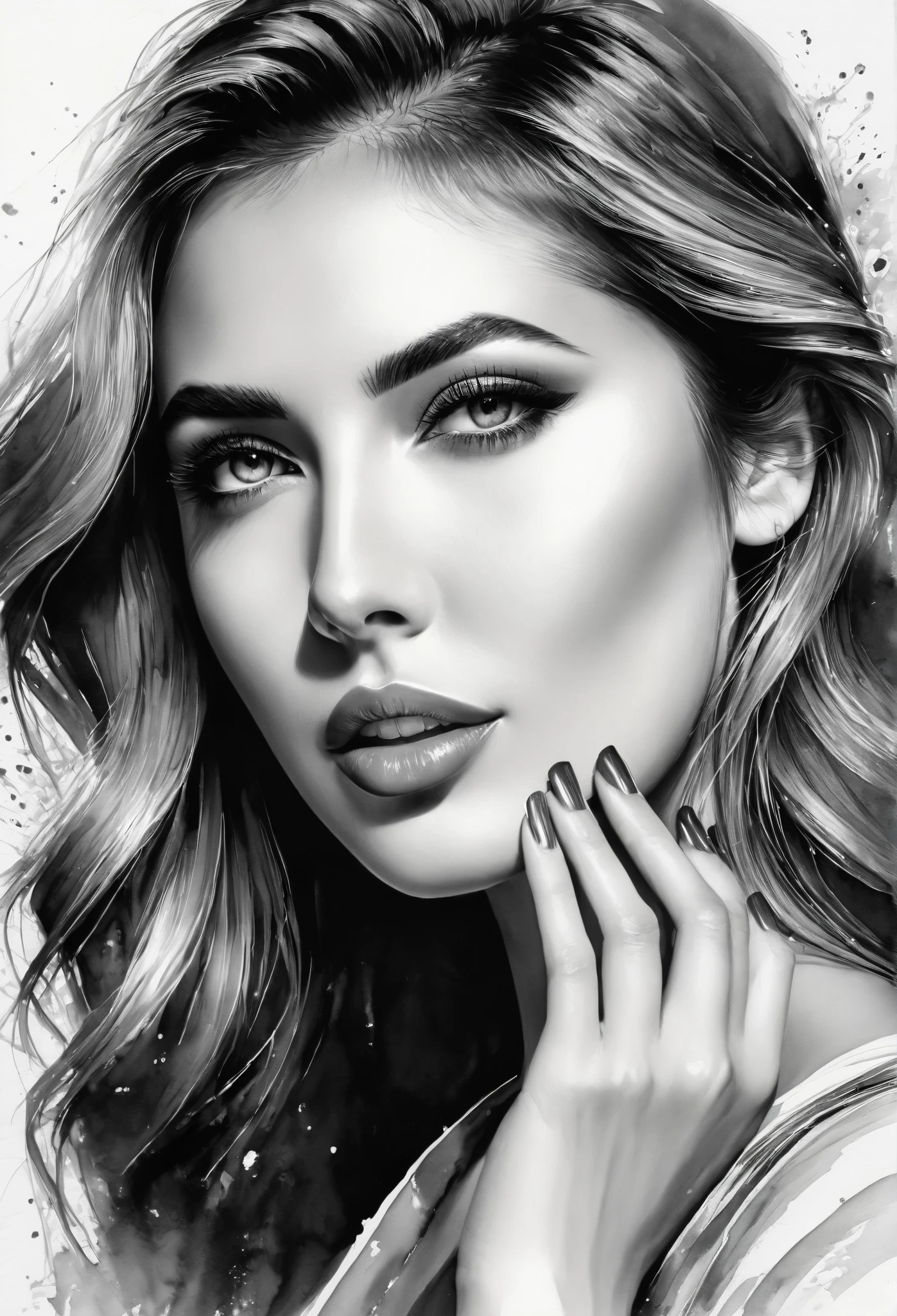 Masterpiece, best quality, only one very beautiful Bulgarian woman in trendy fashion design, Ink painting style, Sofia landmark in Bulgaria, perfect poses,
Soft colors, smooth strokes , low angle, artist style ink drawing, such as Russell Mills, Sakimichan, clap , loish, ,
Darek Zabrocki and Jean-Baptiste Monge, detail (fingers, fingers ног), perfect face, pretty face, beautiful eyes, clear eyes, realistic eyes, perfect nose, perfect lips,
fix eyes, fix nose , fix lips , very detailed face, detailed face
8K HDR RGB Ultra HD