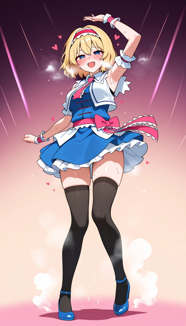 best quality,1girl,((((:1.3)))))),curvy,orgasm,blush, sweat,blonde hair,((maid)),mini skirt,stage,((lift skirt,upskirt,lace panties,white panties:1.1)),white kneehighs,sakurai momoka