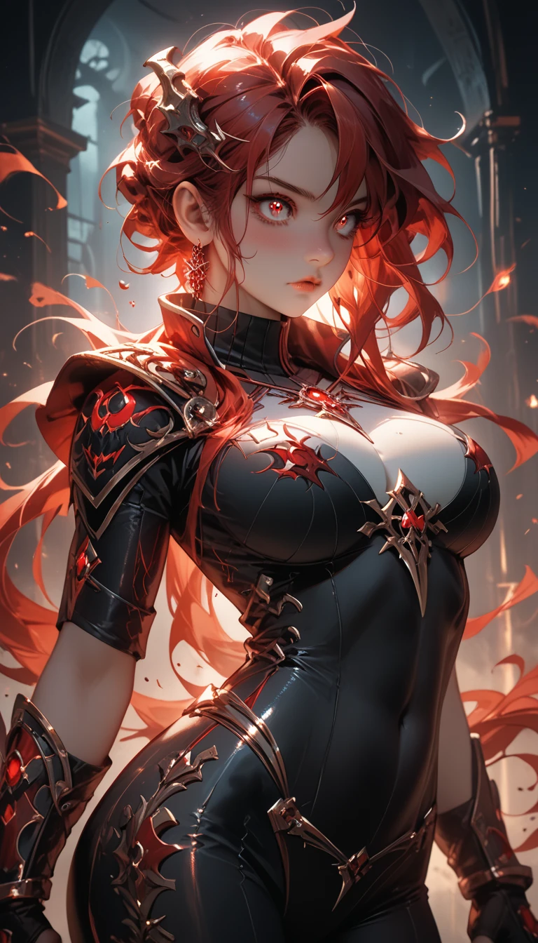 A captivating 3D rendering of a mesmerizing young woman with fiery red hair and piercing blue eyes, gracefully holding a mysterious, faceless mask that reveals half of her enchanting face. A soft, ethereal glow emanates from her right eye, casting a mesmerizing aura. She is adorned in an exquisite white evening gown with golden details, featuring the distinct "Dragonsteel7" emblem and the eye-catching, chrome red "REDRAGON FURY X" logo. This cinematic, anime-inspired image, bursting with vibrant colors and intricate details, serves as a spellbinding poster and illustration for a magical story. The 3D render showcases a powerful and enigmatic figure, designed to captivate the imagination and draw in viewers, anime, typography, 3d render, illustration, 3d render, anime, product, photo, poster, typography, cinematic