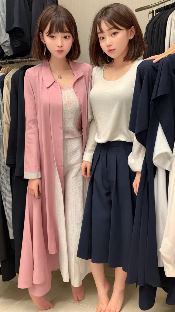 Japanese woman huge breasts, medium dress, with her family sexy pose, hot dress, full body hot body, style hijab modern
