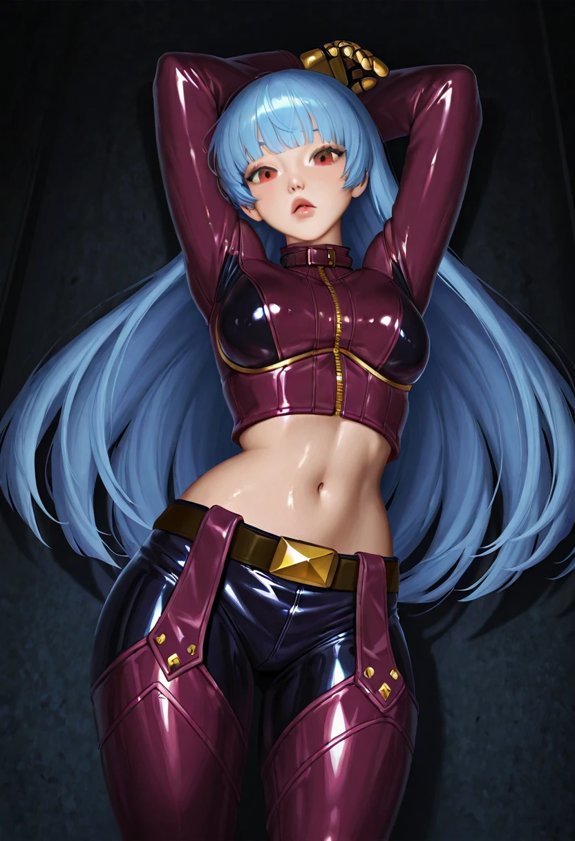 pale blue hair, long hair, very long hair,