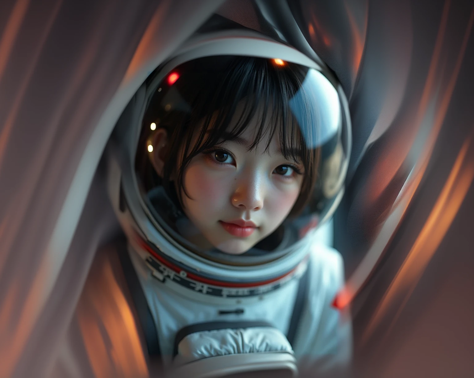 (photographic:1.3), (RAW photo:1.3), (ultra wide lens:1.3), (far shot:1.3), (selfie shot:1.3), (an astronaut taking selfie floating on space:1.3), (helmet on:1.3), (infinite space behind him:1.3), (no gravity:1.1), soft lighting, film grain, Fujifilm XT3, dslr, masterpiece, best quality, realistic, high-quality, realistic works, ultra-high details, 8k uhd, real skin material