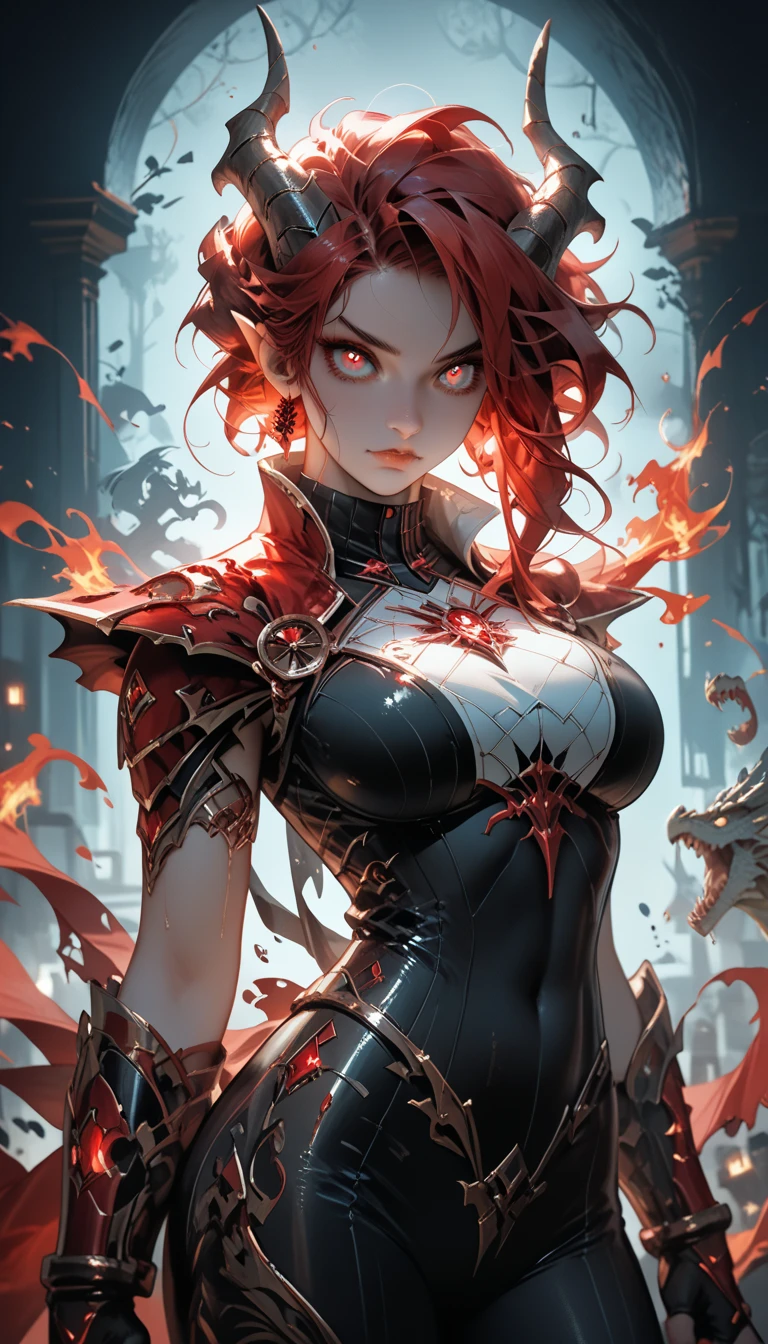 1girl, blonde hair, crown, weapon, sword, green eyes, solo, thighhighs, cape, looking at viewer, white thighhighs, armor, holding sword, holding weapon, holding, enchanted woods, mini crown, open mouth, white gloves, red cape, gloves, sky, short hair, cloud, day, ribbon, outdoors, hair ribbon, blush, breastplate,skirt, elf warrior, with horns