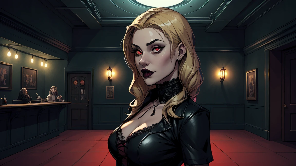 (Lilith:1.2), (grey/gray skin, grey sclera, long blonde hair, white iris, demon horns, makeup), (DefaultOutfit:1.2), (long dress, sleeves, gloves, black dress:1.5), (castle, inside a castle, Victorian theme), (realistic:1.2), (masterpiece:1.2), (full-body-shot:1),(Cowboy-shot:1.2), neon lighting, dark romantic lighting, (highly detailed:1.2),(detailed face:1.2), (gradients), colorful, detailed eyes, (detailed landscape:1.2), (natural lighting:1.2), (powerful pose:1.2), (solo, one person, 1girl:1.5),<lora:LilithHazbinHotel-10:0.9> <lora:add_detail:0.15> <lyco:coloredSkin-08:0.45>